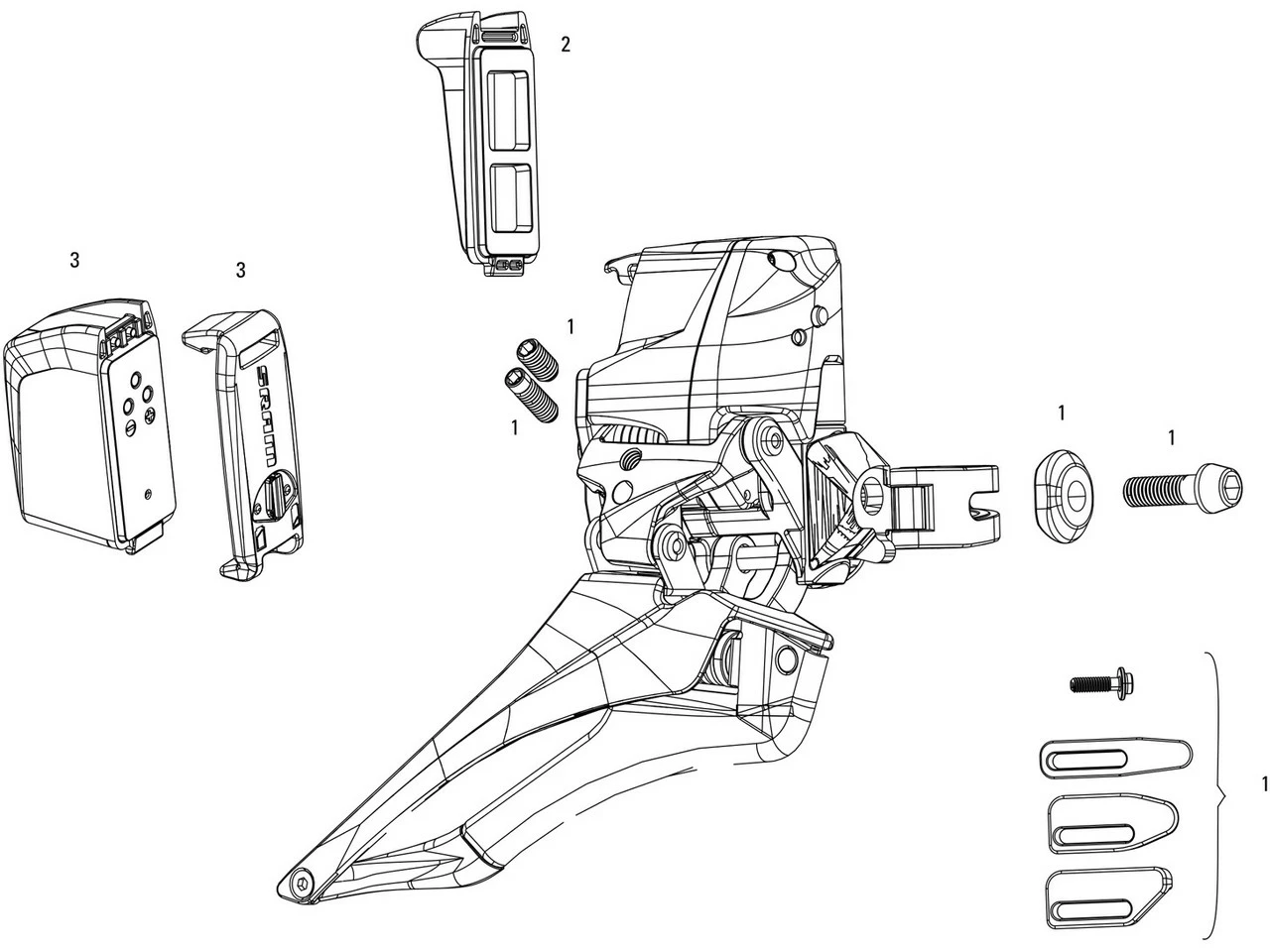 SRAM Ersatzteile Für Red ETap® Umwerfer 3 SRAM Ersatzteile Für Red ETap® Umwerfer