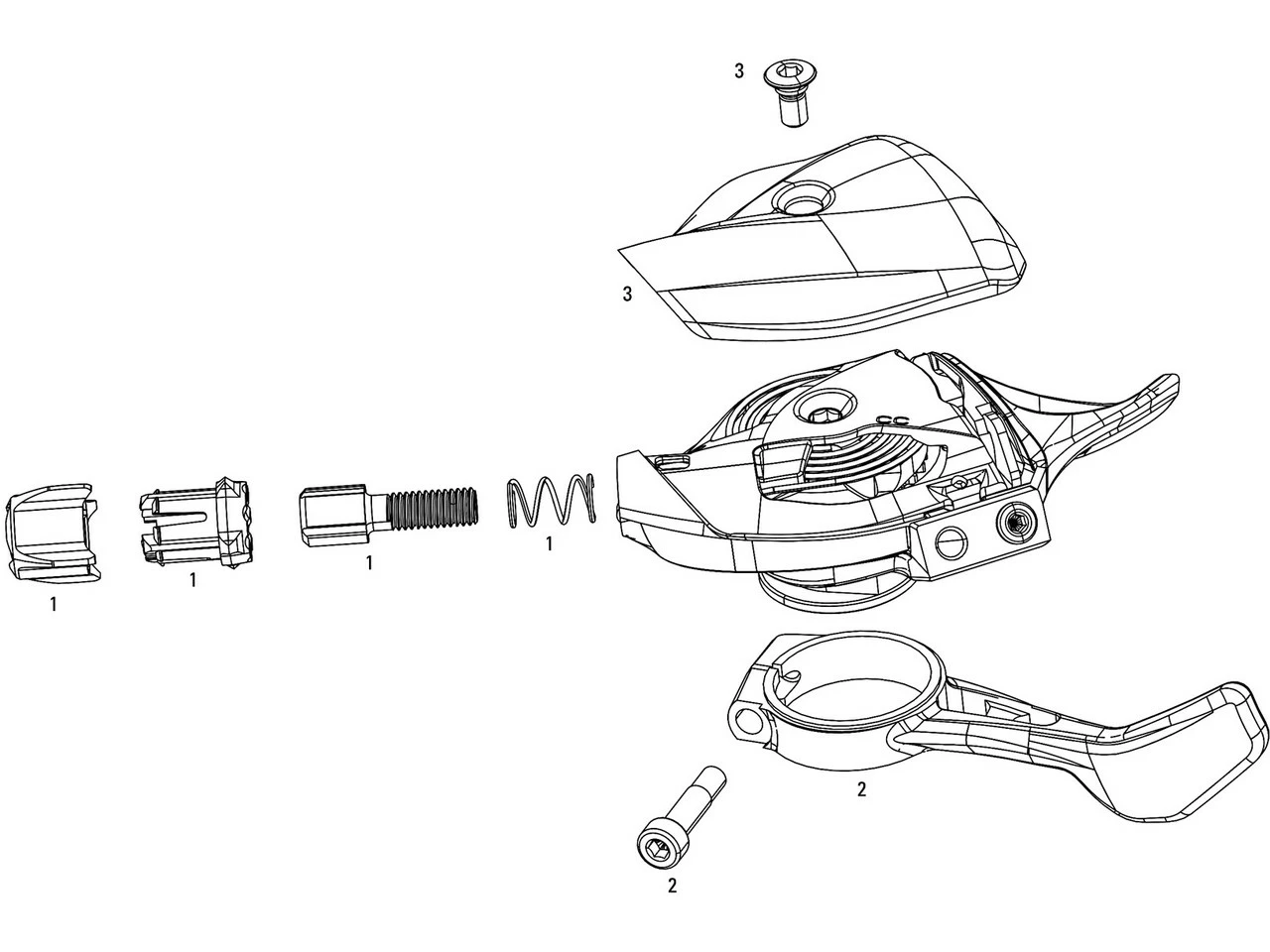 SRAM Ersatzteile X01 Eagle Schaltgriff 3 SRAM Ersatzteile X01 Eagle Schaltgriff