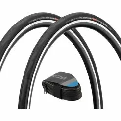 Schwalbe Pro One Evolution 28" Faltreifen 2er Set Mit Rennrad Satteltasche