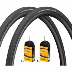 Continental Ultra Sport III 28" Faltreifen 2er-Set + Race Wide Schläuche 28